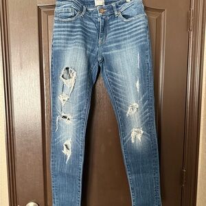BKE Distressed Skinny Jeans in Blue